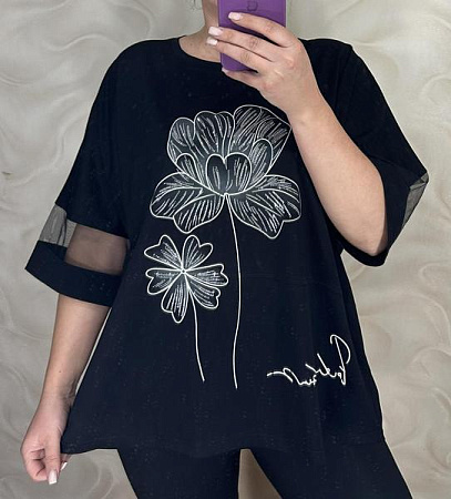 Футболка Levisha 26035 black - делук