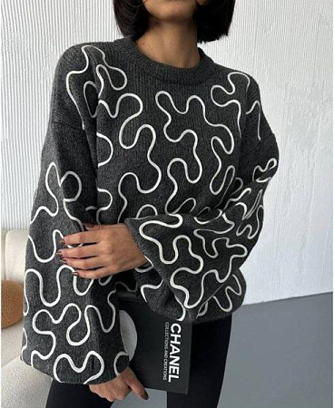 Свитер Lora LR833 d.grey - делук