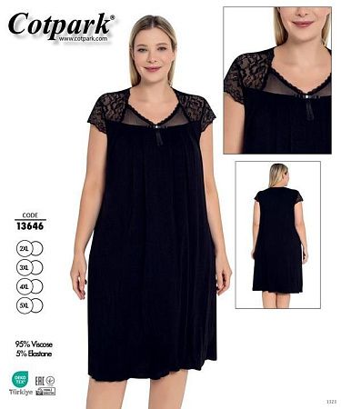 Ночнушка Cotpark 13646 black - делук