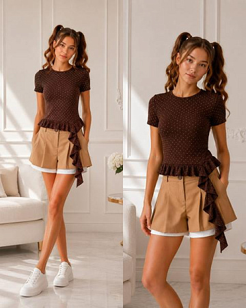 Футболка Karolina KR772 brown - делук