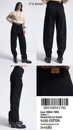 Джинсы Jeans Style 3066-1W6-1 black - делук