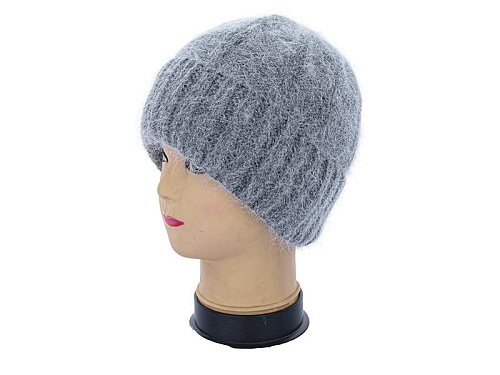 Шапка Angelica Ангора на флісі 2006-5 grey - делук