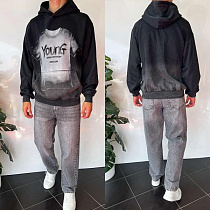 Худи Three Black 2367 black - делук