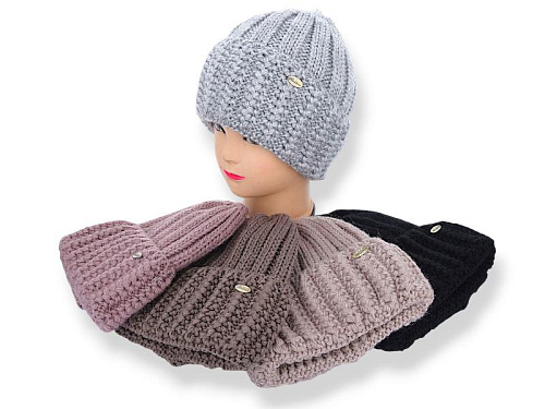 Шапка Angelica LW002-3 на флісі mix - делук