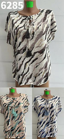 Футболка Gertie 6285 beige-l.blue - делук