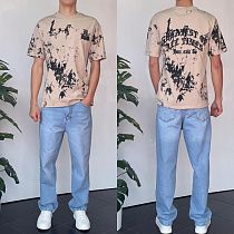 Футболка Three Black 2151 beige - делук