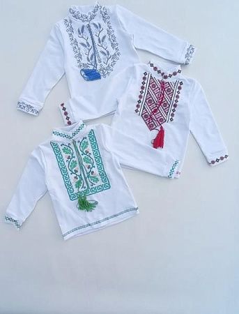 Вышиванка Meloria ML85 white-green - делук