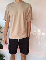 Футболка Three Black 2081 beige - делук