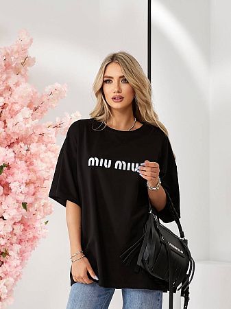 Футболка 1030 black MIU MIU - делук