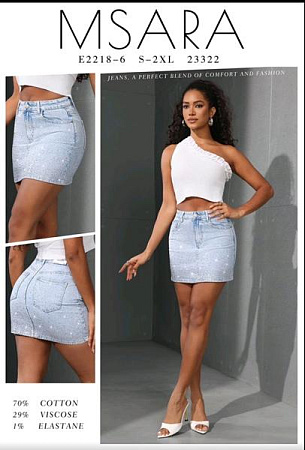 Юбка Jeans Club E2218-6 l.blue - делук