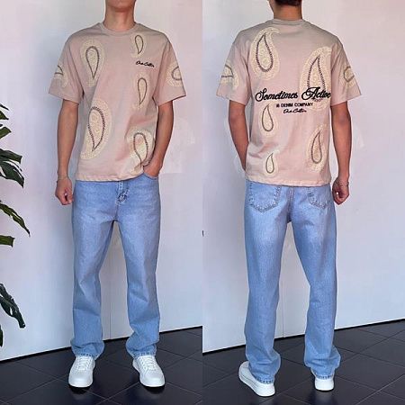 Футболка Three Black 2188 beige - делук