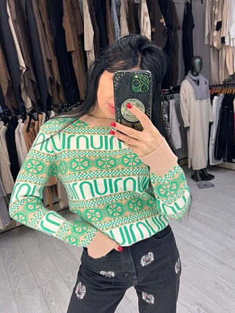 Свитер Julia JL44 green-white - делук