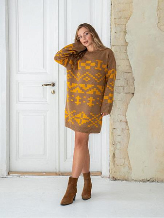 Туника Liza Brend 1110 brown-orange - делук