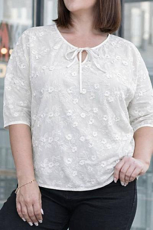 Блузка Elena&Vika 26027 white - делук