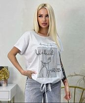 Футболка Elena&Vika 25314 white - делук