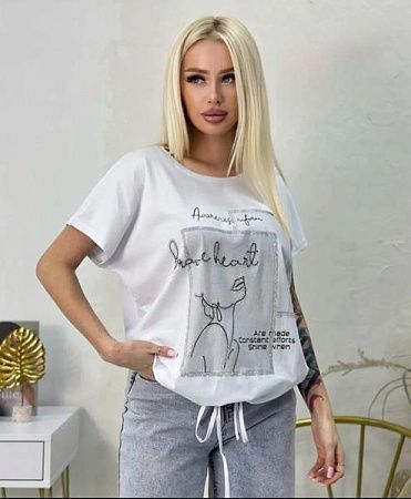 Футболка Elena&Vika 25314 white - делук