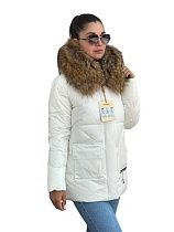 Пуховик Yafeier 896 white енот - делук