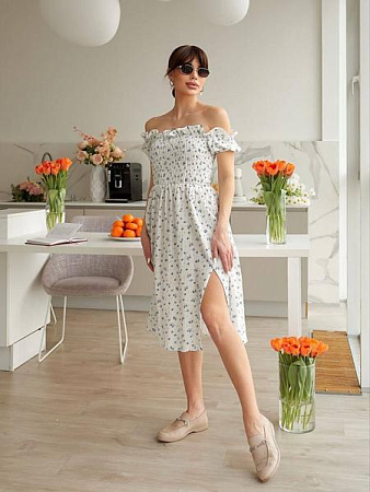 Платье Arina 1495 white-navy - делук