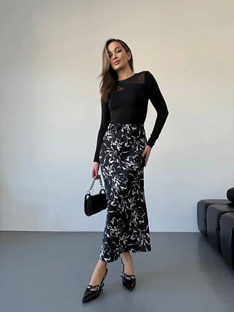 Юбка Arina 8066-2 black - делук