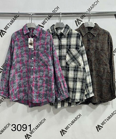 Рубашка Met&March 3091 grey-pink - делук