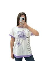 Футболка Elena&Vika 25024 white-lilac - делук