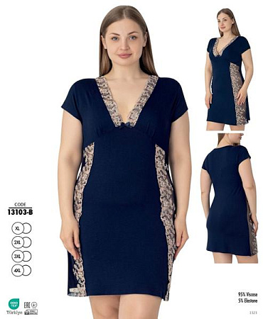 Ночнушка Cotpark 13103B navy - делук