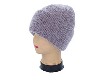 Шапка Angelica Ангора на флісі 0008-3 d.brown - делук