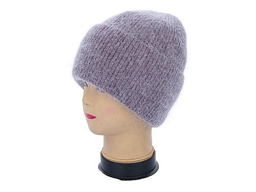 Шапка Angelica Ангора на флісі 0008-3 d.brown - делук