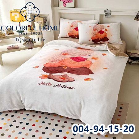 Тепла дитяча велюрова постіль 004-94-15-20 powder - делук