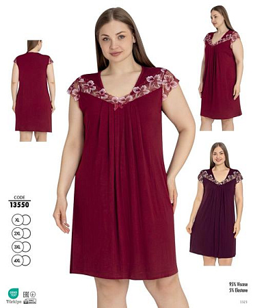 Ночнушка Cotpark 13550 red - делук