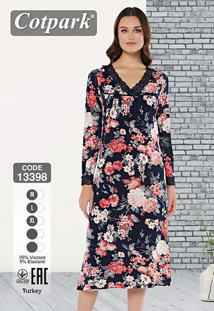 Ночнушка Cotpark 13398 black-red - делук