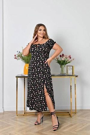 Платье Arina 2465 black-pink - делук