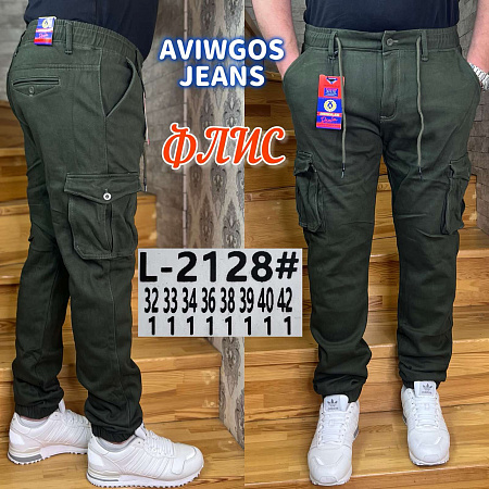 Джинсы God Baron L-2128 khaki - делук