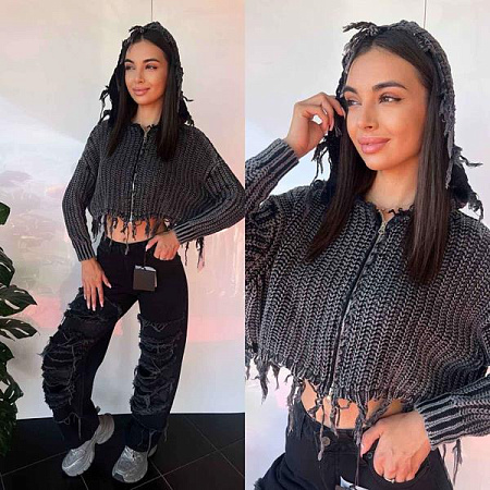 Кофта Three Black Women TB88 grey - делук
