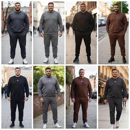 Костюм Спорт Shon S2067 grey-white - делук