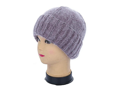 Шапка Angelica Ангора на флісі 2006-4 d.brown - делук