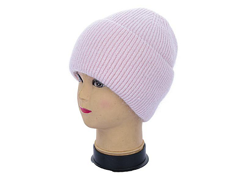 Шапка Angelica Ангора на флісі 0008-8 pink - делук