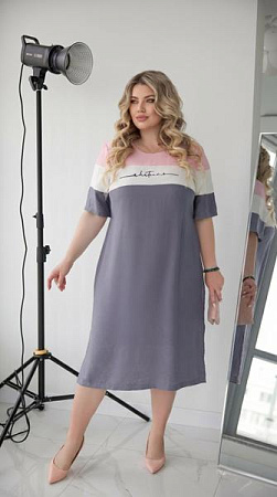 Платье Akulova 2052 grey-pink - делук