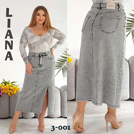 Юбка Liana Denim 3-001 l.grey - делук