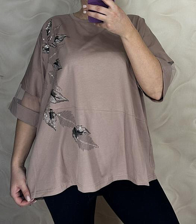 Футболка Levisha 26036 brown - делук