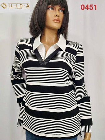 Свитер Lida 0451 black-white - делук
