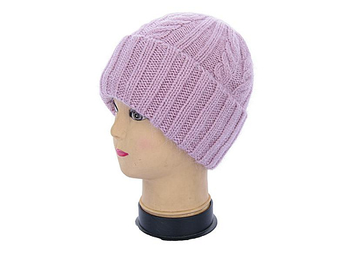 Шапка Angelica Ангора на флісі 2562-4 pink - делук