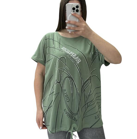 Футболка Elena&Vika 25315 khaki - делук