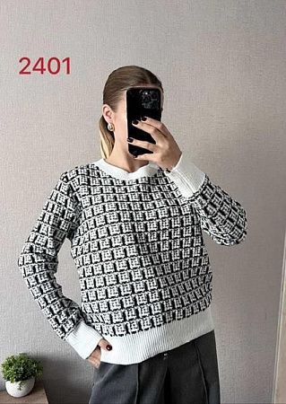 Свитер Fsn 2401 white-black - делук