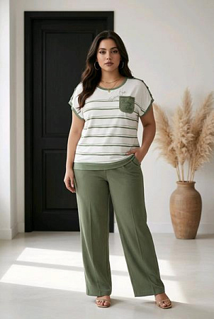 Футболка Kosta 5201 white-green - делук