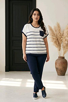 Футболка Kosta 5201 white-navy - делук