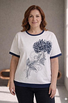 Футболка Elena&Vika 25022 white-navy - делук