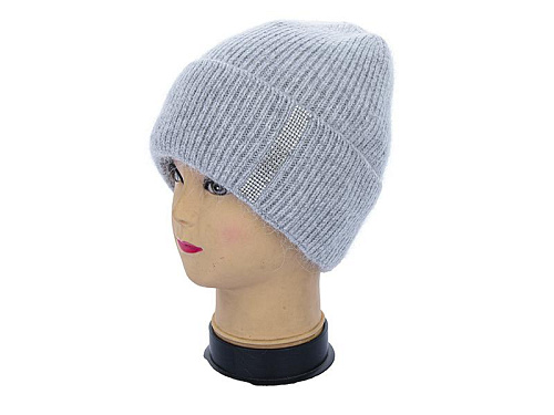 Шапка Angelica Ангора на флісі 2119-8 grey - делук