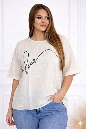 Футболка Elena&Vika 26112 l.beige - делук