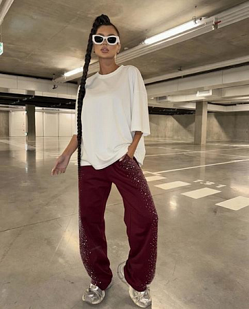 Штаны Спорт Karon 7164 wine - делук